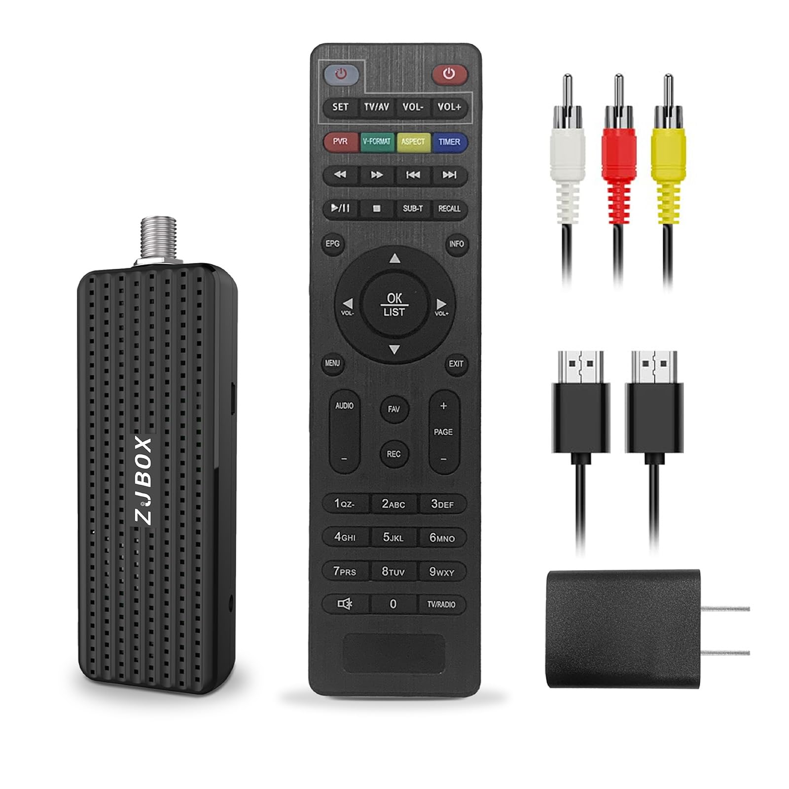 Zjbox Digital Converter Box For Tv,Newest 1080P Atsc Tv Tuner Box With Hdmi Output And 3Rca Cables Hidden Behind Tv,With Power A